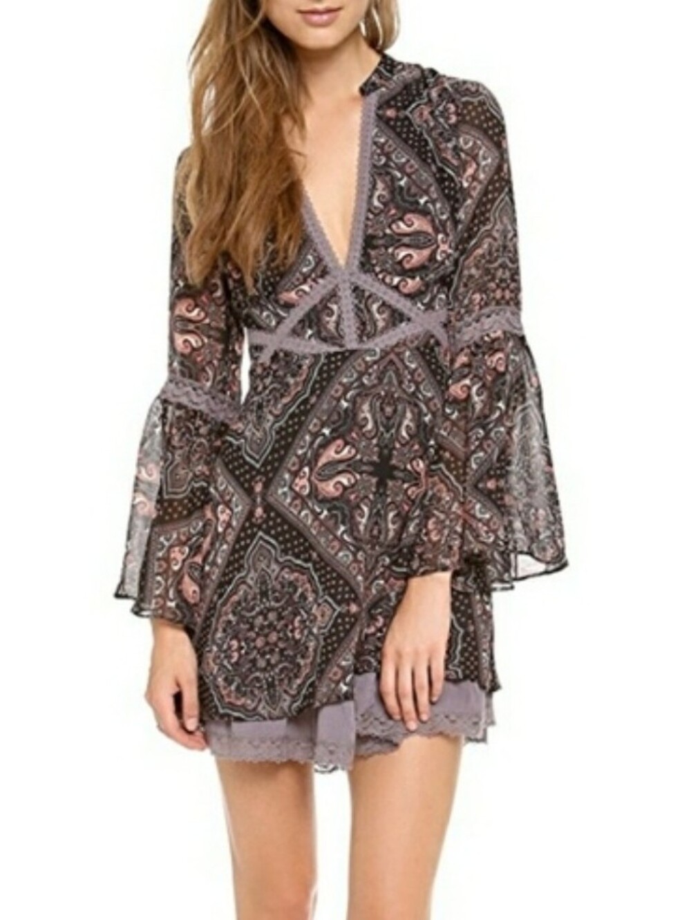 Free People Moonlight Bay Paisley Print Dress